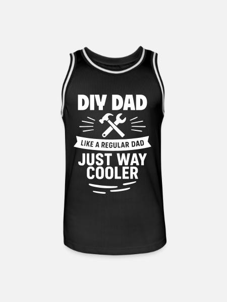 DIY dad – cooler than average - Men's Basketball Jersey - black/white