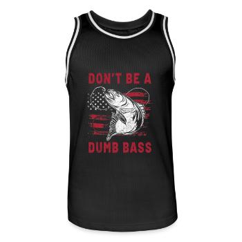 Angeln Fischen Fisch Don'tbe a dumb Bass - Männer Basketball-Trikot - Schwarz/Weiß - Vorne - AI Model Male 185 dark (185cm)