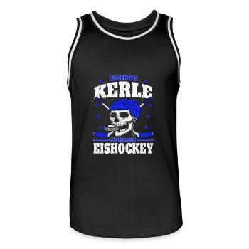Eishockey Echte Kerle spielen Eishockey - Männer Basketball-Trikot - Schwarz/Weiß - Vorne - AI Model Male 185 dark (185cm)