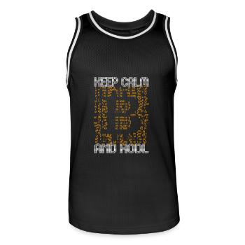 Hodl Crypto Bitcoin BTC Miner Blockchain Trader - Männer Basketball-Trikot - Schwarz/Weiß - Vorne - AI Model Male 185 dark (185cm)