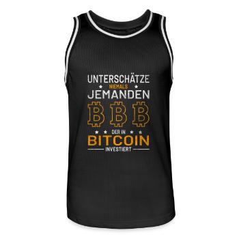 Bitcoin Crypto Blockchain BTC Hodl Coin - Maillot de basket Homme - noir/blanc - Devant - AI Model Male 185 dark (185cm)