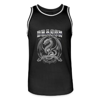 Year of the Dragon 2024 - Chinese Zodiac - Men's Basketball Jersey - black/white - Front - AI Model Male 185 dark (185cm)