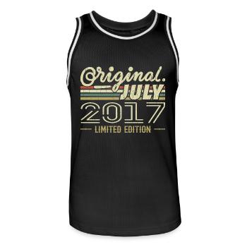 Juillet 2017 Original Cadeau Anniversaire 2017 - Maillot de basket Homme - noir/blanc - Devant - AI Model Male 185 dark (185cm)