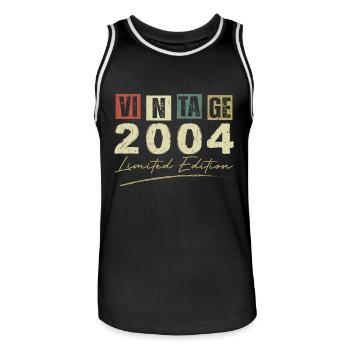 Vintage 2004 Original Cadeau Anniversaire 2004 - Maillot de basket Homme - noir/blanc - Devant - AI Model Male 185 dark (185cm)