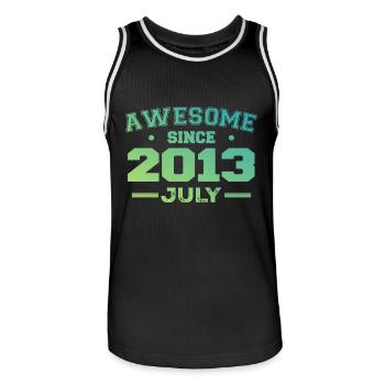Juillet 2013 Fête Anniversaire Juillet 2013 Rétro - Maillot de basket Homme - noir/blanc - Devant - AI Model Male 185 dark (185cm)