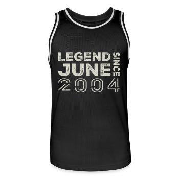 June 2004 Birthday June 2004 June Gift 2004 - Men's Basketball Jersey - black/white - Front - AI Model Male 185 dark (185cm)