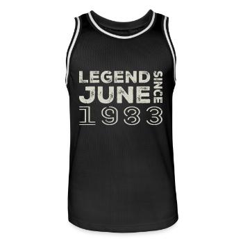 Juin 1983 Anniversaire Juin 1983 Juin Cadeau 1983 - Maillot de basket Homme - noir/blanc - Devant - AI Model Male 185 dark (185cm)