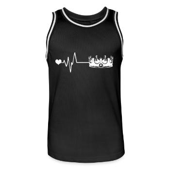 Crown King Pulse Heartbeat - Men's Basketball Jersey - black/white - Front - AI Model Male 185 dark (185cm)