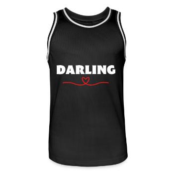 Darling Be Me Valentine - Men's Basketball Jersey - black/white - Front - AI Model Male 185 dark (185cm)