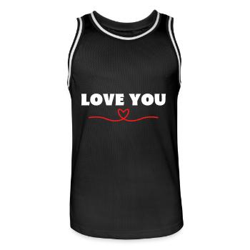 Love you Heart Be Me Valentine - Men's Basketball Jersey - black/white - Front - AI Model Male 185 dark (185cm)