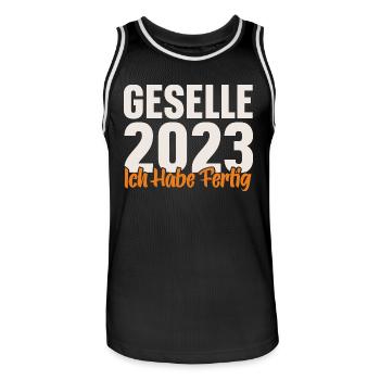 Geselle 2023 Gesellenprüfung - Männer Basketball-Trikot - Schwarz/Weiß - Vorne - AI Model Male 185 dark (185cm)