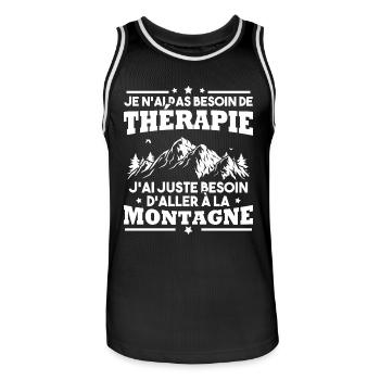 J'ai juste besoin d'aller à la montagne Humour - Maillot de basket Homme - noir/blanc - Devant - AI Model Male 185 dark (185cm)