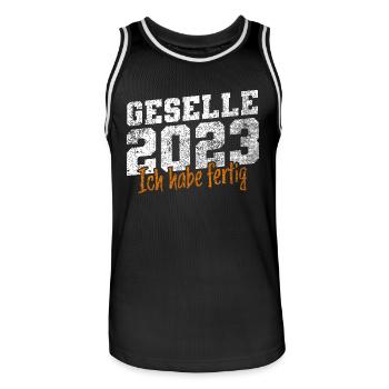 Geselle 2023 Gesellenprüfung - Männer Basketball-Trikot - Schwarz/Weiß - Vorne - AI Model Male 185 dark (185cm)