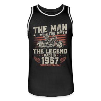 1967 Vintage homme mythe légende moto - Maillot de basket Homme - noir/blanc - Devant - AI Model Male 185 dark (185cm)