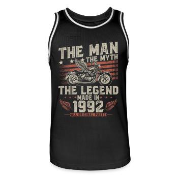 1992 Vintage Man Myth Legend Moto - Maillot de basket Homme - noir/blanc - Devant - AI Model Male 185 dark (185cm)