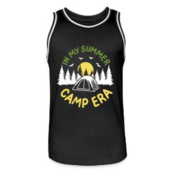 Camping Sommerlager Camper - Männer Basketball-Trikot - Schwarz/Weiß - Vorne - AI Model Male 185 dark (185cm)