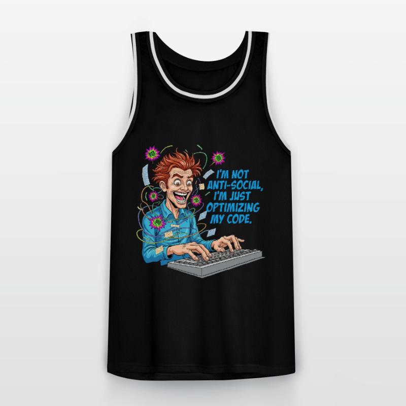 Code Optimizer : antisocial ? Juste du codage ! Maillot de basket Homme