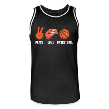 Joueurs de basket-ball - Maillot de basket Homme - noir/blanc - Devant - AI Model Male 185 dark (185cm)