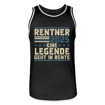 Rentner 2025 Eine Legende geht in Rente - Männer Basketball-Trikot - Schwarz/Weiß - Vorne - AI Model Male 185 dark (185cm)