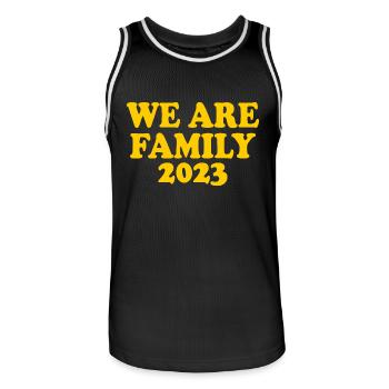 We are family 2023 - Männer Basketball-Trikot - Schwarz/Weiß - Vorne - AI Model Male 185 dark (185cm)