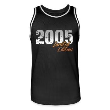 18e anniversaire 2005 Né 18 ans - Maillot de basket Homme - noir/blanc - Devant - AI Model Male 185 dark (185cm)