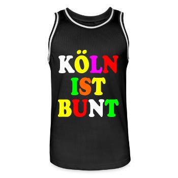 Köln ist bunt - Männer Basketball-Trikot - Schwarz/Weiß - Vorne - AI Model Male 185 dark (185cm)