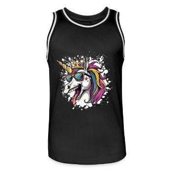 Einhorn Geburtstag Lustig Party - Männer Basketball-Trikot - Schwarz/Weiß - Vorne - AI Model Male 185 dark (185cm)