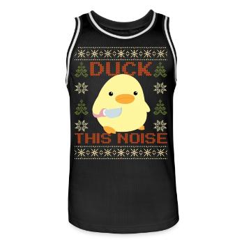 Canard avec couteau Meme - Canard ce bruit Noël - Maillot de basket Homme - noir/blanc - Devant - AI Model Male 185 dark (185cm)