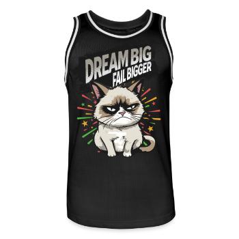Dream Big - Angry Cat Happy New Year Pajamas - Männer Basketball-Trikot - Schwarz/Weiß - Vorne - AI Model Male 185 dark (185cm)