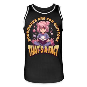 Bookmarks are for Quitters - Kawaii Anime Girl - Männer Basketball-Trikot - Schwarz/Weiß - Vorne - AI Model Male 185 dark (185cm)