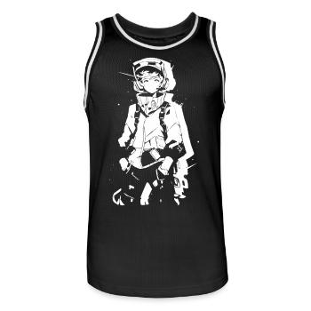 Shibuya's cool Cyberpunk Style Anime Boy Otaku - Männer Basketball-Trikot - Schwarz/Weiß - Vorne - AI Model Male 185 dark (185cm)