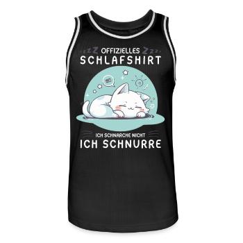 Offizielles Schlafshirt personalisiert mit Katze - Männer Basketball-Trikot - Schwarz/Weiß - Vorne - AI Model Male 185 dark (185cm)