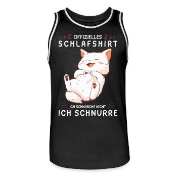 Offizielles Schlafshirt personalisiert mit Katze - Männer Basketball-Trikot - Schwarz/Weiß - Vorne - AI Model Male 185 dark (185cm)