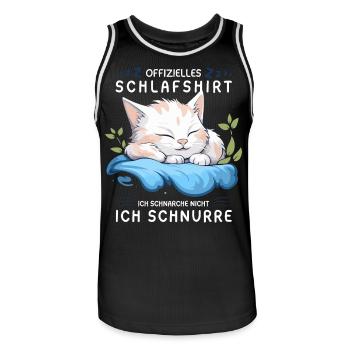 Offizielles Schlafshirt personalisiert mit Katze - Männer Basketball-Trikot - Schwarz/Weiß - Vorne - AI Model Male 185 dark (185cm)