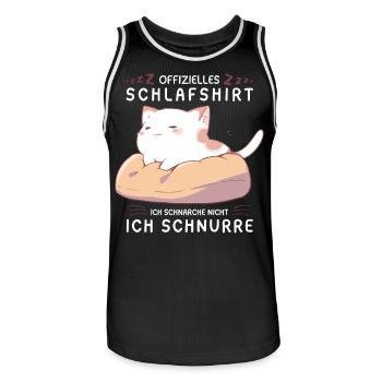 Offizielles Schlafshirt personalisiert mit Katze - Männer Basketball-Trikot - Schwarz/Weiß - Vorne - AI Model Male 185 dark (185cm)
