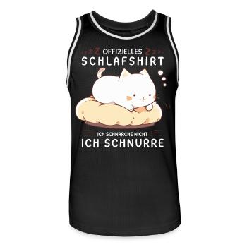 Offizielles Schlafshirt personalisiert mit Katze - Männer Basketball-Trikot - Schwarz/Weiß - Vorne - AI Model Male 185 dark (185cm)