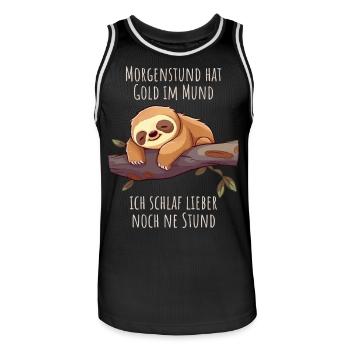 Ich schlaf weiter - Faultier Schlafshirt Damen - Männer Basketball-Trikot - Schwarz/Weiß - Vorne - AI Model Male 185 dark (185cm)