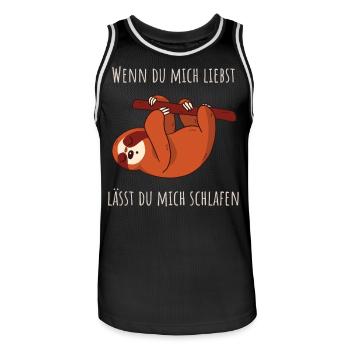 Lass mich schlafen - Faultier Schlafshirt Damen - Männer Basketball-Trikot - Schwarz/Weiß - Vorne - AI Model Male 185 dark (185cm)