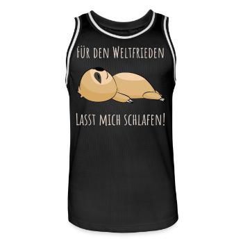 Lasst mich schlafen - Faultier Schlafshirt Damen - Männer Basketball-Trikot - Schwarz/Weiß - Vorne - AI Model Male 185 dark (185cm)