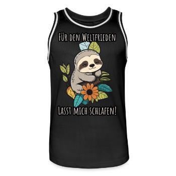 Lasst mich schlafen - Faultier Schlafshirt Damen - Männer Basketball-Trikot - Schwarz/Weiß - Vorne - AI Model Male 185 dark (185cm)