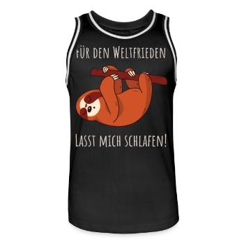 Lasst mich schlafen - Faultier Schlafshirt Damen - Männer Basketball-Trikot - Schwarz/Weiß - Vorne - AI Model Male 185 dark (185cm)