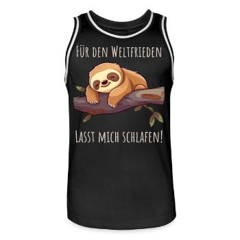 Lasst mich schlafen - Faultier Schlafshirt Damen - Männer Basketball-Trikot - Schwarz/Weiß - Vorne - AI Model Male 185 dark (185cm)