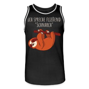 Fließend Schnarch - Faultier Schlafshirt Damen - Männer Basketball-Trikot - Schwarz/Weiß - Vorne - AI Model Male 185 dark (185cm)