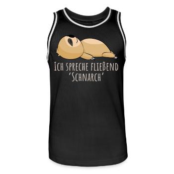 Fließend Schnarch - Faultier Schlafshirt Damen - Männer Basketball-Trikot - Schwarz/Weiß - Vorne - AI Model Male 185 dark (185cm)