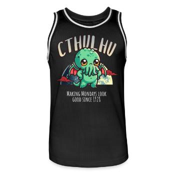 Lundi 1928 - Cthulhu culte Lovecraft Necronomicon - Maillot de basket Homme - noir/blanc - Devant - AI Model Male 185 dark (185cm)