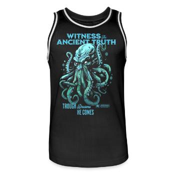 Ancient Truth Cthulhu Kult Lovecraft Necronomicon - Männer Basketball-Trikot - Schwarz/Weiß - Vorne - AI Model Male 185 dark (185cm)