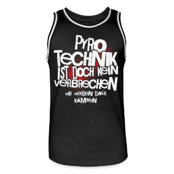 Pyrotechnics are not a crime - Meme Spruch - Men's Basketball Jersey - black/white - Front - AI Model Male 185 dark (185cm)