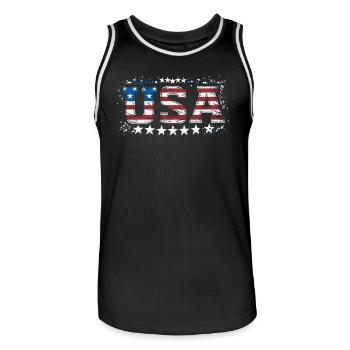 UAS American Pride Stars & Stripes - Men's Basketball Jersey - black/white - Front - AI Model Male 185 dark (185cm)