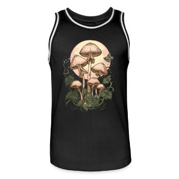 Goblincore Cottagecore Vintage Pilz Mondphasen - Männer Basketball-Trikot - Schwarz/Weiß - Vorne - AI Model Male 185 dark (185cm)