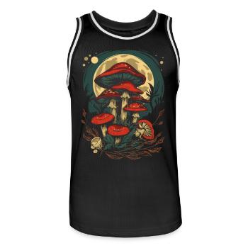 Mondphasen Pilz Fairycore Goblincore Cottagecore - Männer Basketball-Trikot - Schwarz/Weiß - Vorne - AI Model Male 185 dark (185cm)